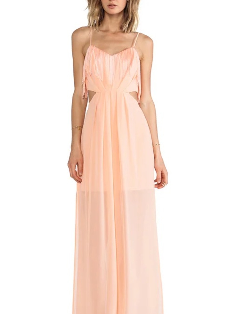 NWT BCBGeneration Side Cutout Slit Dress in
Nectar